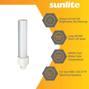 Sunlite 88299-SU LED PLD Horizontal Plug in Light Bulb 9 Watts (26W Equivalent), 1000 Lumens, 2 Pin (G24D) Base, Ballast Bypass CFL Replacement, UL Listed, 4000K- Cool White, 1 Pack