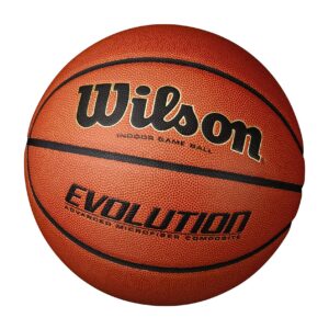 wilson evolution game basketball, black, official size - 29.5" - 5 pack