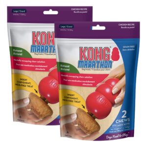 KONG Marathon - Pet Supplies for Training & Playtime - Healthy Dog Treat Dog Toys - for Large Dogs - Chicken Flavor - 2 Pack (4 Pieces Total)