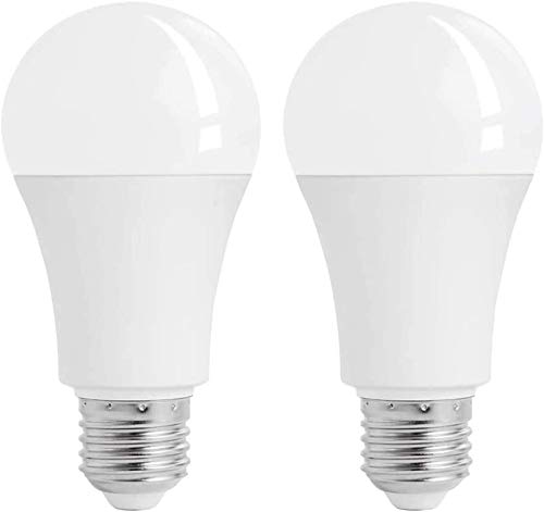 PINSAN 2 Pack Motion Sensor Light Bulbs,7W (60-Watt Equivalent) E26 Motion Activated Dusk to Dawn Security Light Bulb Outdoor/Indoor (White)