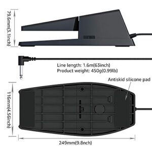 Wuxic new Sustain Pedal，Universal for Yamaha Casio Roland Korg Behringer Moo digital Piano and Midi Electronic keyboards