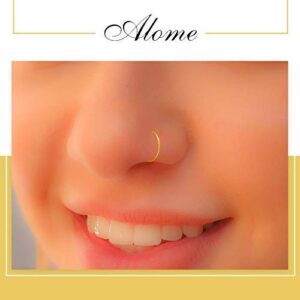 Set of 2 Faux Clip-On Nose Rings 20g - 925 Sterling Silver & 14k Gold Filled - No Piercing Needed Nose Ring