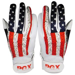 Adult PGX USA Flag Baseball Batting Gloves (Large)