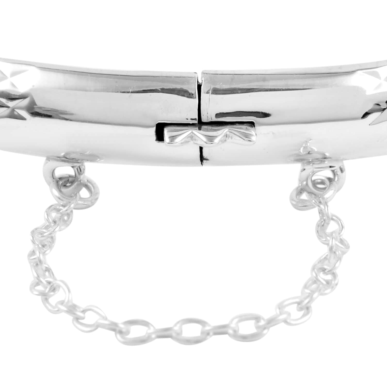 SHOP LC DELIVERING JOY 925 Sterling Silver Diamond Cut Cuff Bracelet, 7 inches, Modern, for Women, Mothers Day Gifts Birthday