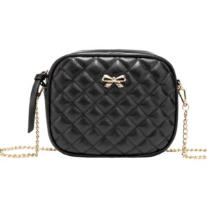 H HANBELLA - A FASHION TRENDY COLLECTION. FOREVER. - Womens and Girls Black Crossbody Bag Quilted Leather Pocketbook Handbag - Teen Girls Shoulder Purses Cute Satchel