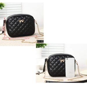 H HANBELLA - A FASHION TRENDY COLLECTION. FOREVER. - Womens and Girls Black Crossbody Bag Quilted Leather Pocketbook Handbag - Teen Girls Shoulder Purses Cute Satchel