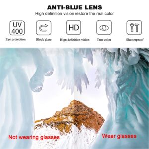 EYLRIM Round Blue Light Blocking Glasses for Women Men Circle Clear Lens Metal Frame Eyeglasses Non Prescription(A2 Silver)