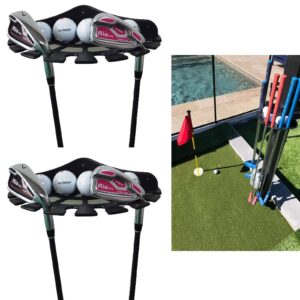 Pmsanzay 2 Pack Golf Club Organizers Golf Club Display Golf Putter Rack Golf Club Storage Rack Golf Club Holder Golf Club Combo Wall Mount Bracket - Great Way to Organize Your Clubs - Easy to Install