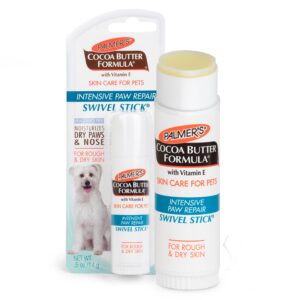 Palmer's for Pets Cocoa Butter Fragrance Free Intensive Paw Repair Swivel Stick for Dogs | Cocoa Butter Paw Balm with Vitamin E, Peppermint Oil and Shea Butter for Rough & Dry Pads -0.5 oz (FF15588)