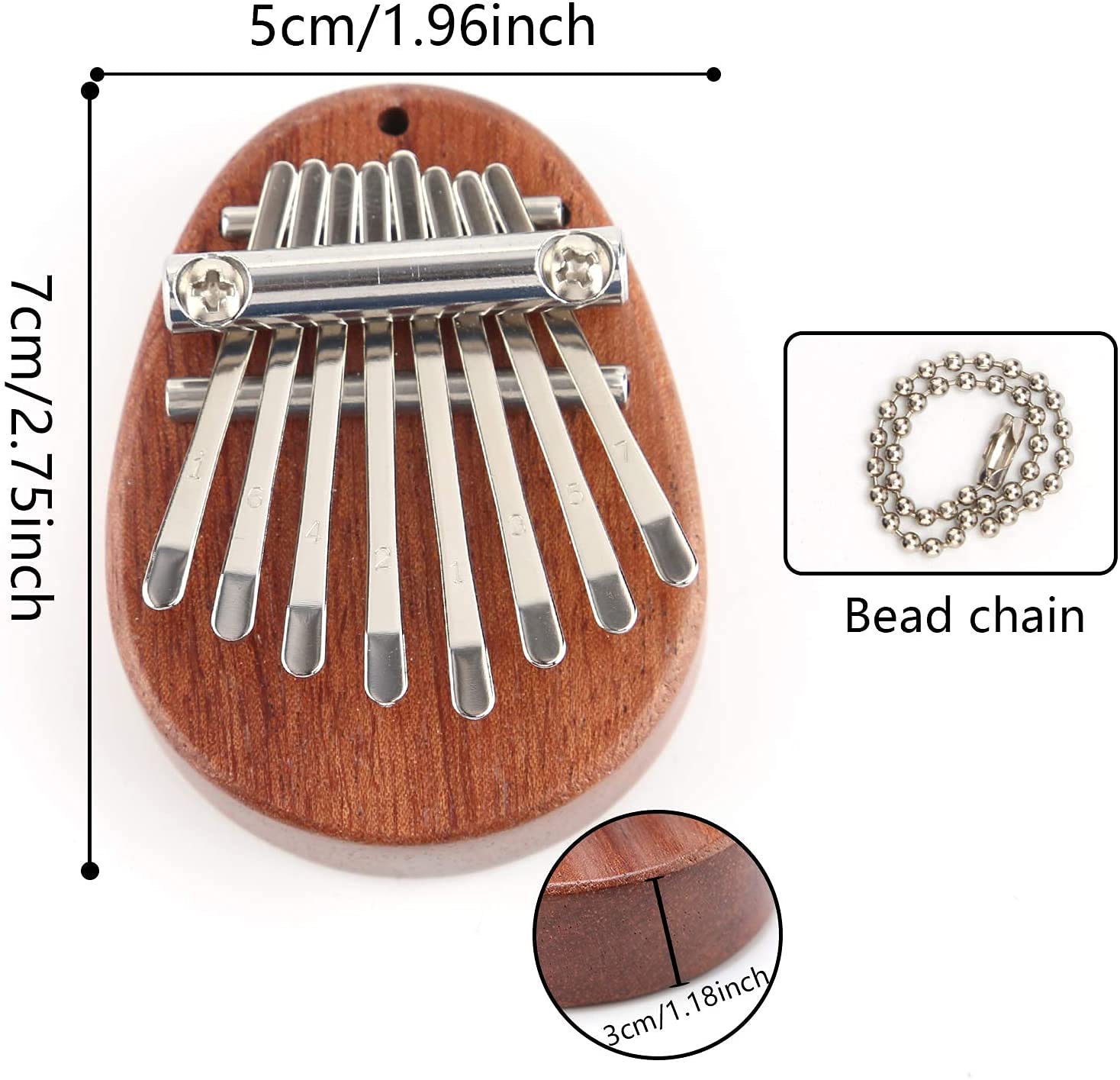 AIEX 8 Keys Mini Kalimba Thumb Piano with Lanyard Pocket Thumb Piano Portable Mbira Finger Piano Gift for Children Adults Beginners