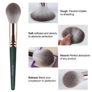 Makeup Brushes, Daubigny 16Pcs Complete Green Premium Synthetic Makeup Brush Set with Professional Foundation Brushes Powder Concealers Eye shadows Blush Makeup Brush for Perfect Makeup