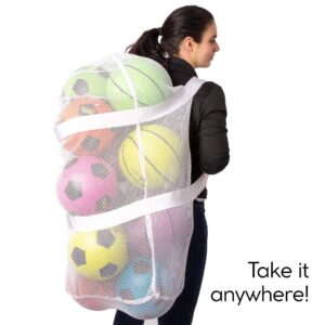 Extra Large Ball Sports Bag - Double Zipper, Two Straps for Wearing on Back or Carrying - Gym Bag Fits up to 10 Full Size Soccer Balls, Basketballs, Volleyballs, and More