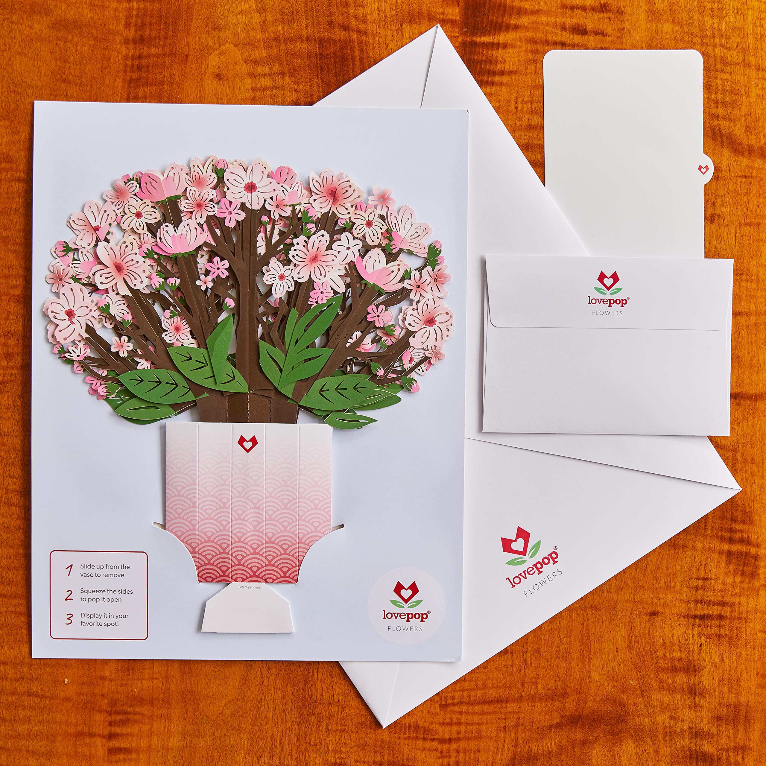 Lovepop Cherry Blossom Paper Bouquet Pop Up Card, 10.25 x 7.5-3D Paper Flower Greeting Card, Spring Card for Wife, Mom or Friend, Anniversary Pop Up Paper Bouquet, Thinking of You