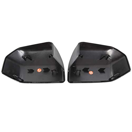 HECASA Top Half Upper Mirror Covers Skull Caps Replacement Compatible with 2015-2020 Ford F150 (Black, Pair)