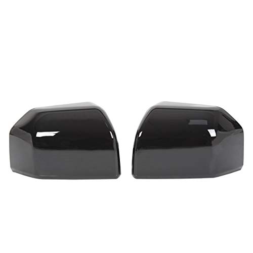 HECASA Top Half Upper Mirror Covers Skull Caps Replacement Compatible with 2015-2020 Ford F150 (Black, Pair)