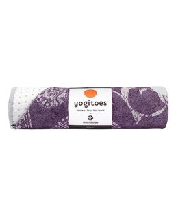 yogitoes yoga mat towel - lightweight, quick drying microfiber, non slip skidless technology, use in hot yoga, vinyasa and power, 71 inch (180cm), geija purple