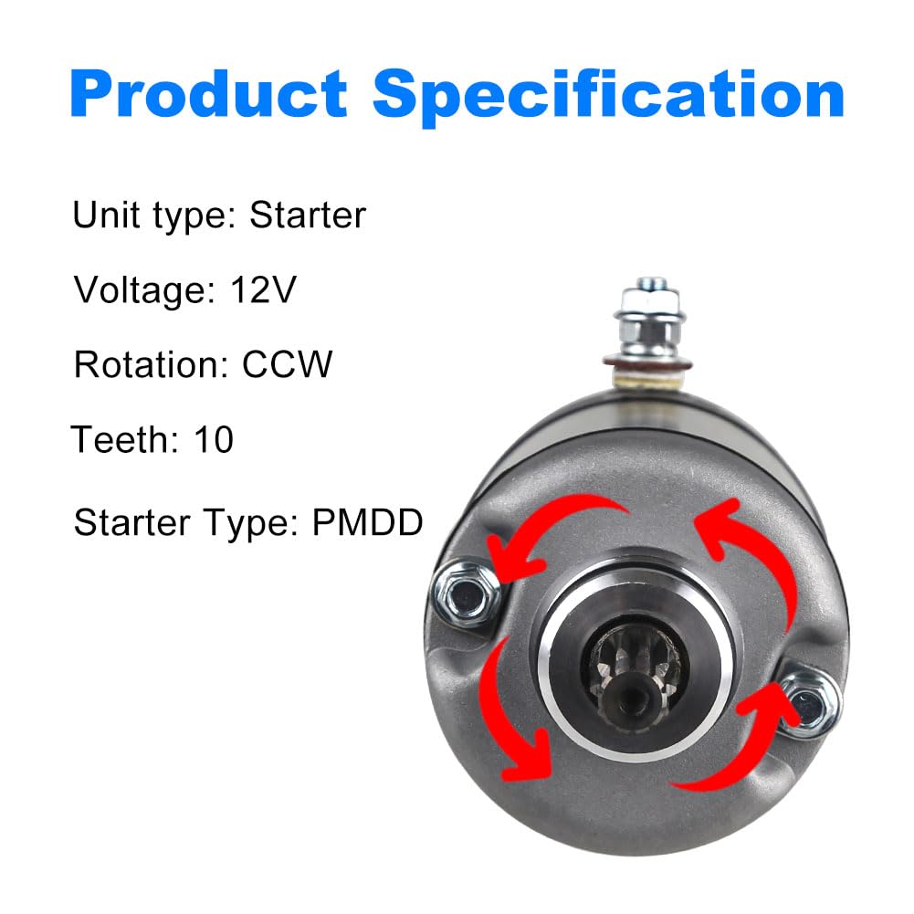 WATERWICH Starter Compatible with Honda Foreman 500 450 400 TRX500FE FourTrax TRX400 TRX450 TRX500 1995-2011 Replaces 31200-HM7-003, 31200-HM7-A41