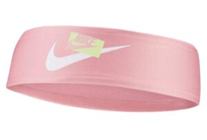 nike printed fury headband 2.0 pink glaze/barely volt/white one size