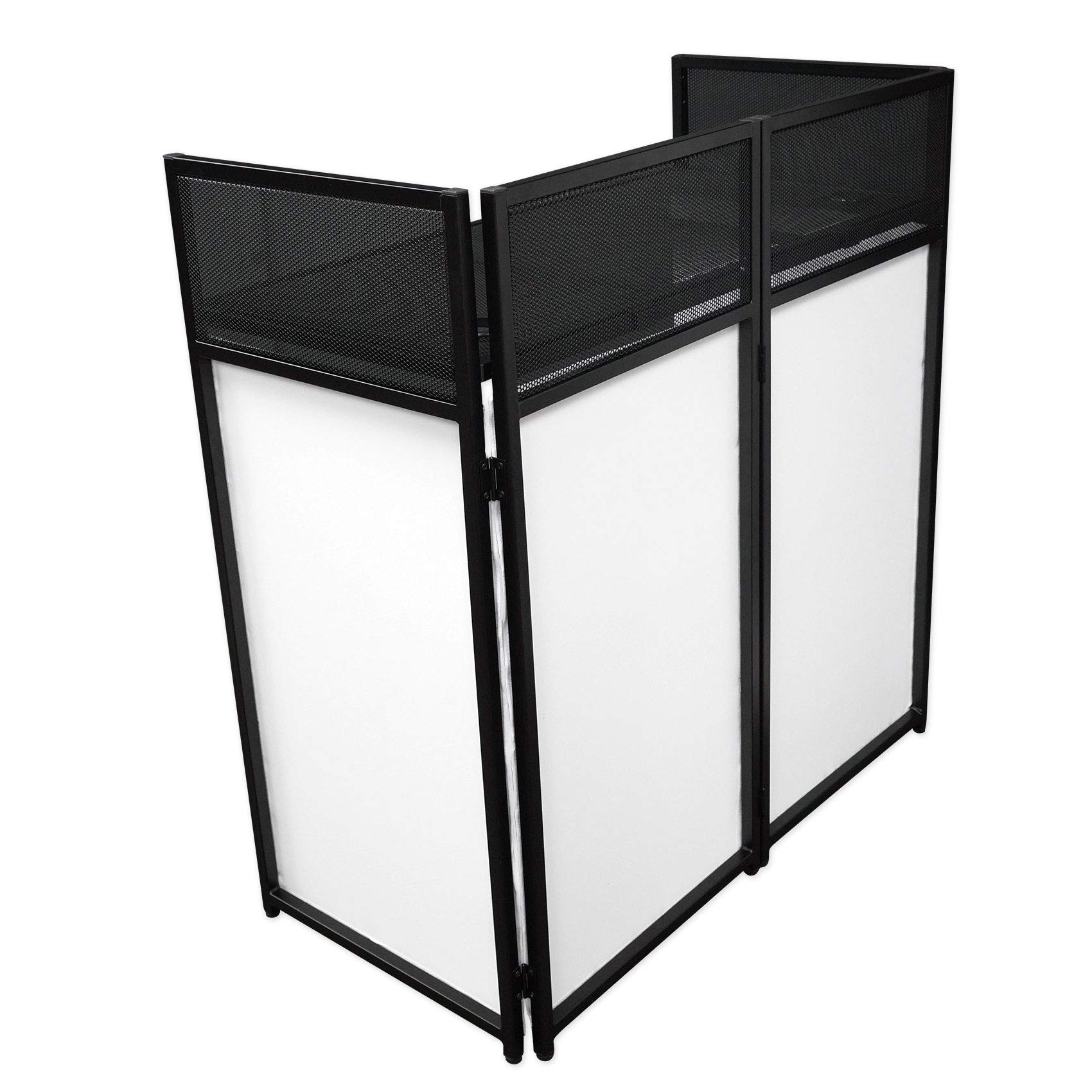 Rockville ROCKBOOTH XL DJ Event Booth Facade w/Built in 24” x 48” Table + Travel Bag + Scrims