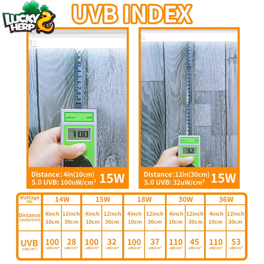 LUCKY HERP 18inch 15W T8 UVB 10.0 Reptile Light, UVA UVB Bulb, Fluorescent Lamp for Reptiles Amphibian