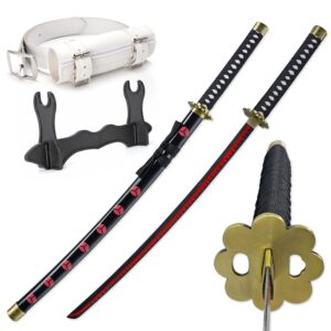 zisu carbon steel roronoa zoro sword, shusui katana for cosplay collection, about 41 inch overall, black sword