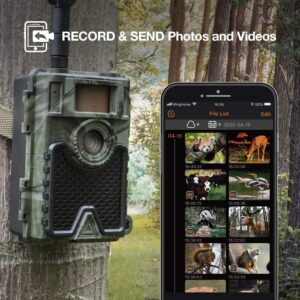 WingHome Cellular Trail Camera, Wildlife Trail Hunting Scouting Camera,Farm Monitoring IP66 Waterproof 24MP FHD 4G-LTE No Glow 1080P 0.4S Trigger with APP and SIM Card+ Trail Camera Mounting Bracket