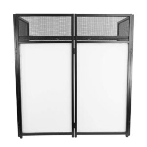 Rockville ROCKBOOTH XL DJ Event Booth Facade w/Built in 24” x 48” Table + Travel Bag + Scrims