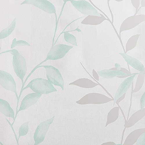 Madison Park Cecily Semi Sheer SINGLE Panel Window Curtain Burnout Botanical Print, Easy To Hang, Fits up to 1.25" Diameter Rod, 50x84", Leaves Aqua