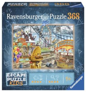 ravensburger escape kids puzzle - amusement park plight 368 piece jigsaw puzzle for kids - 12936 - an escape room experience in puzzle form