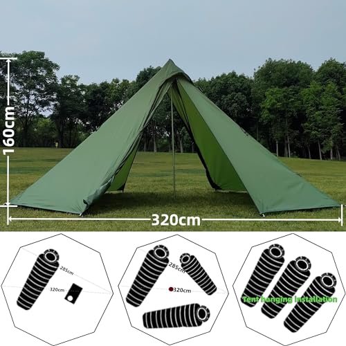 Longeek 2 Person Camping Tent 4 Seasons Backpacking Ultralight Easy Up Hot Teepee