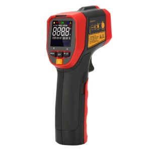 UNI-T UT301A+ Infrared Thermometer, Not for Human, -25.6°F to 788°F (-32°C to 420°C) Non-Contact Digital Laser Temperature Gun with LCD Display, Red & Grey