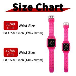 Jelanry compatible with Apple Watch Band Case 38mm 40mm 41mm for Men Women, Crystal Transparent Bumper Sport Soft Silicone Protective Case Wristband Strap iWatch Series 9 8 7 6 5 4 3 2 1 SE 2022, Pink