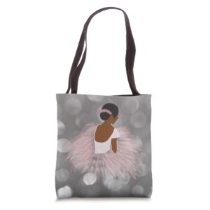 African American Ballerina Dancer Girl Tote Bag