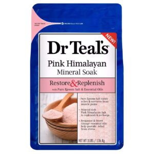 Dr. Teal's Pure Epsom Salt Soaking Solution Gift Set (2 Pack, 3lbs ea.) - Soothe & Sleep Lavender, Restore & Replenish with Pink Himalayan Salt - Essential Oils Relieve Stress & Promote Better Sleep