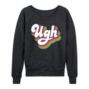 instant message - ugh rainbow - women's lightweight french terry pullover - size 2 x-large