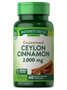 nature's truth ceylon cinnamon pill capsules | 2000mg | non-gmo & gluten free supplement