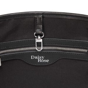 Daisy Rose Tote Shoulder Travel Bag & Matching Clutch PU Vegan Leather - Black Check