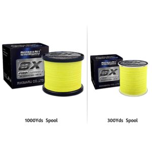 RIKIMARU Braid Pro 8X (Lemon Yellow, 30LB(0.25mm)-300Yds)