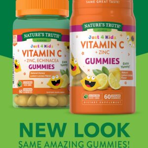 Vitamin C Gummies for Kids | with Zinc | 60 Count | Vegetarian, Non-GMO & Gluten Free | by Natures Truth