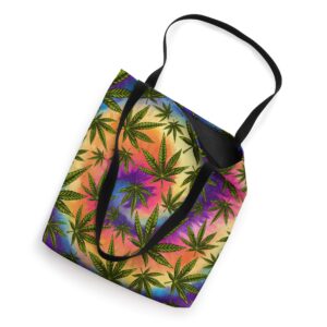 Marijuana Ganja Hemp Cannabis Weed Tie dye Pattern Smoking Tote Bag