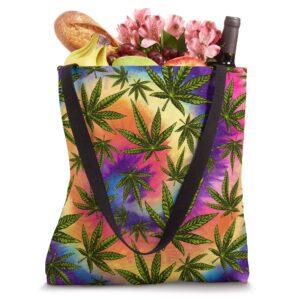 Marijuana Ganja Hemp Cannabis Weed Tie dye Pattern Smoking Tote Bag