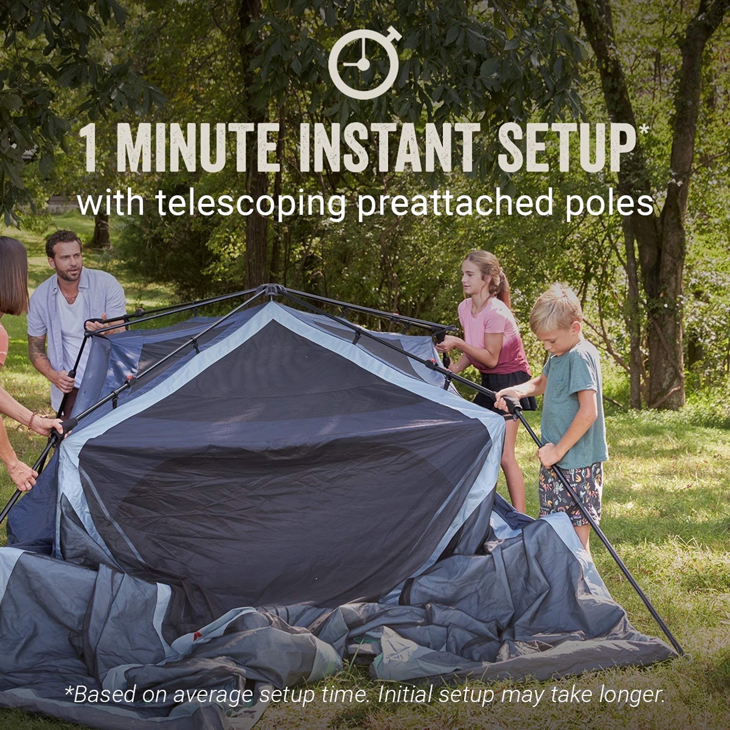 Coleman Skylodge 10-Person Camping Tent with Instant Setup and Screened Porch, Weatherproof Family Tent with Pre-Attached Poles, Screened-in Porch, and Rainfly; Sets Up in About 1 Minute