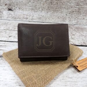 Genuine Leather Tri Fold Personalized Mens Wallet (777)