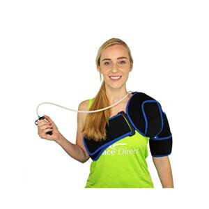 brace direct cryotherapy with adjustable compression air pump shoulder wrap with ice pack for shoulder pain relief, injuries, surgery and arthritis and faster recovery