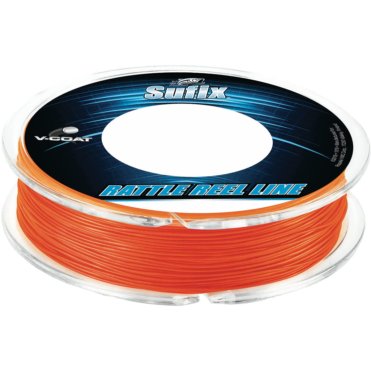 Sufix Rattle Reel V-Coat 30 lb Neon Fire