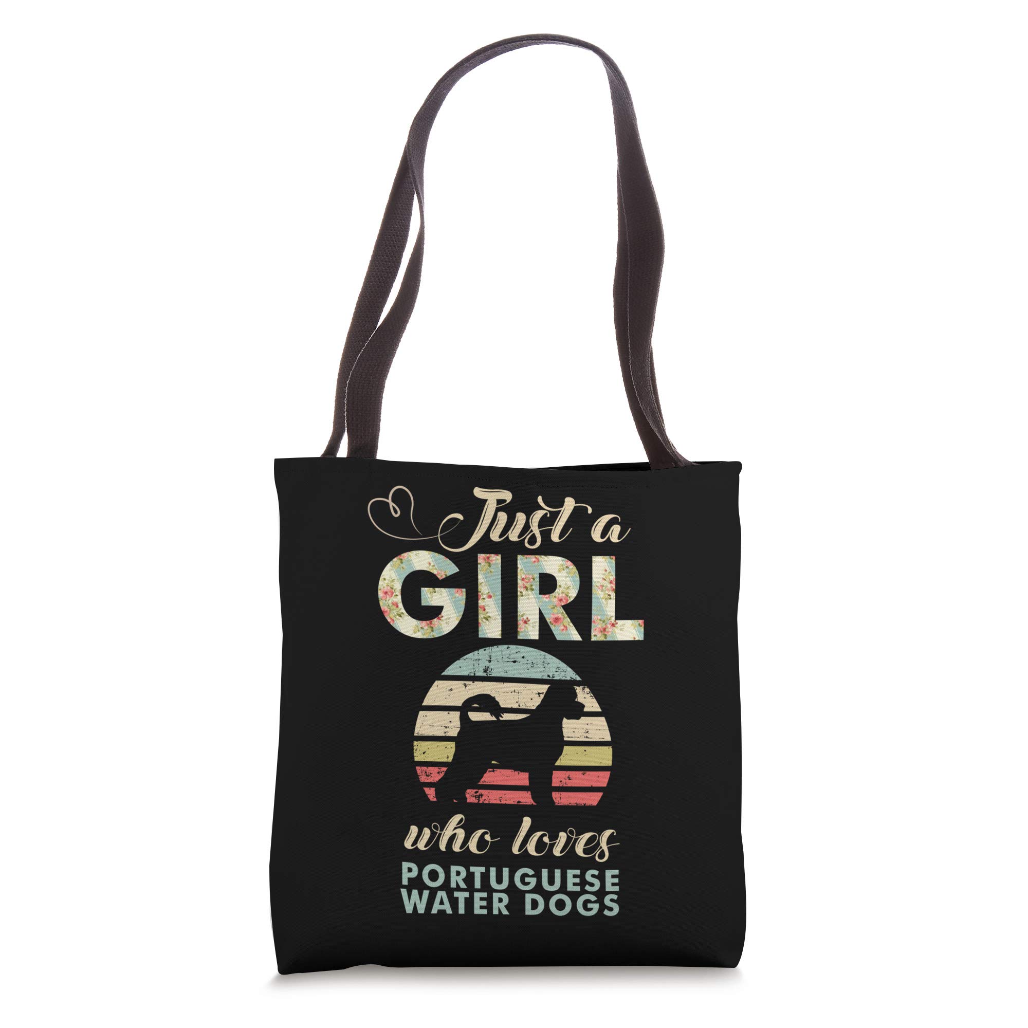 Just A Girl Who Loves Portuguese Water Dogs Retro Dog Tote Bag