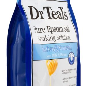 Dr. Teal's Epsom Salt Bath Variety Gift Set (2 Pack, 3lbs Ea.) - Soothe & Sleep with Lavender, Soften & Nourish with Milk & Honey - Essential Oils Moisturize Skin & Ease Aches & Pains