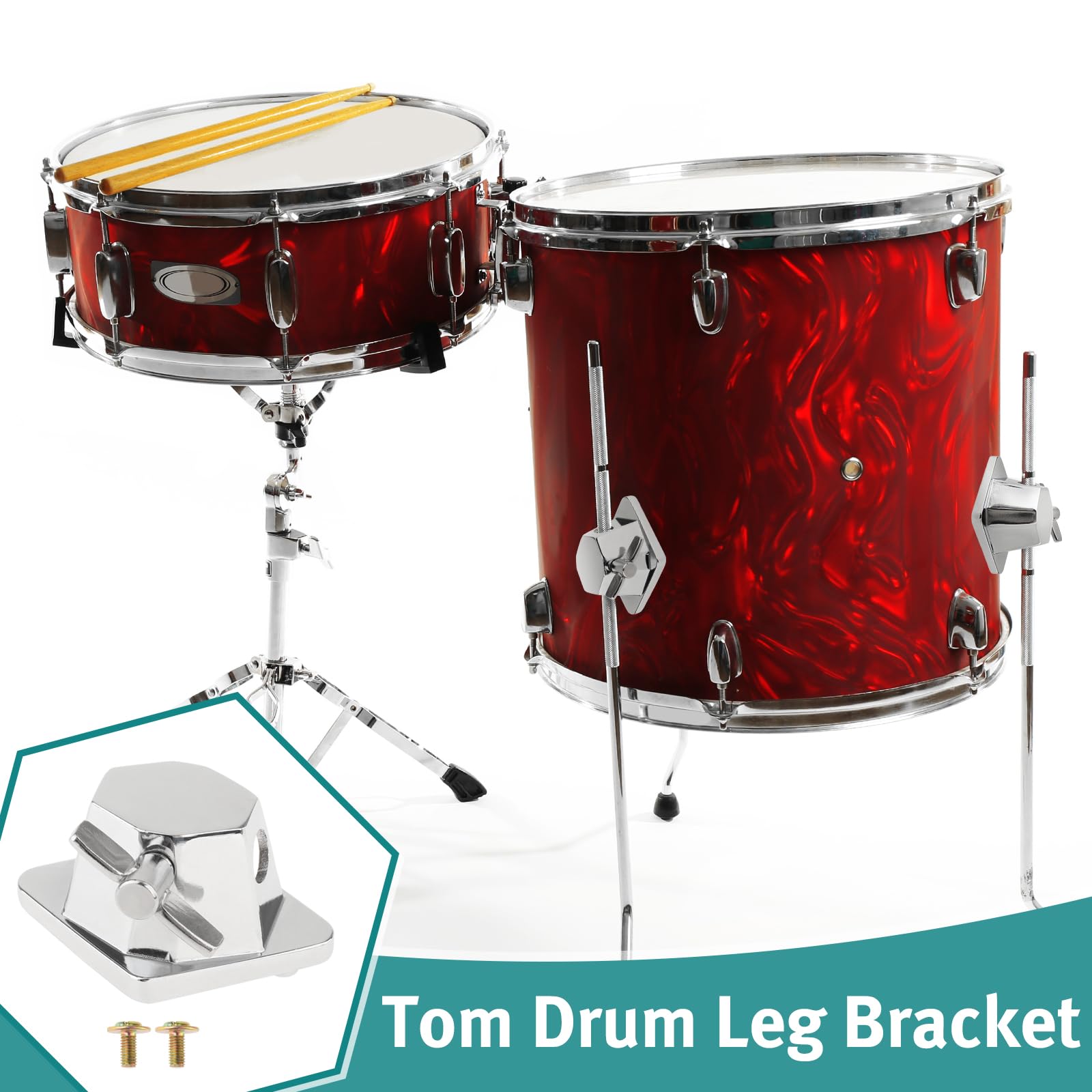 3Pcs Floor Tom Drum Leg Bracket Mount Practical Drum Set Parts Accessories,Drum Holder Base Plate Rack Clamp for Tom Drum Musical Instrument Accessory