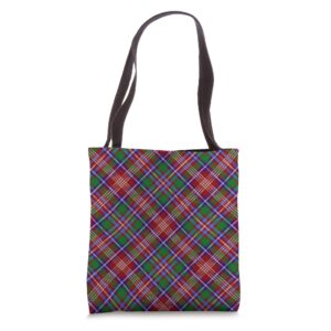 ritchie tartan scottish plaid tote bag