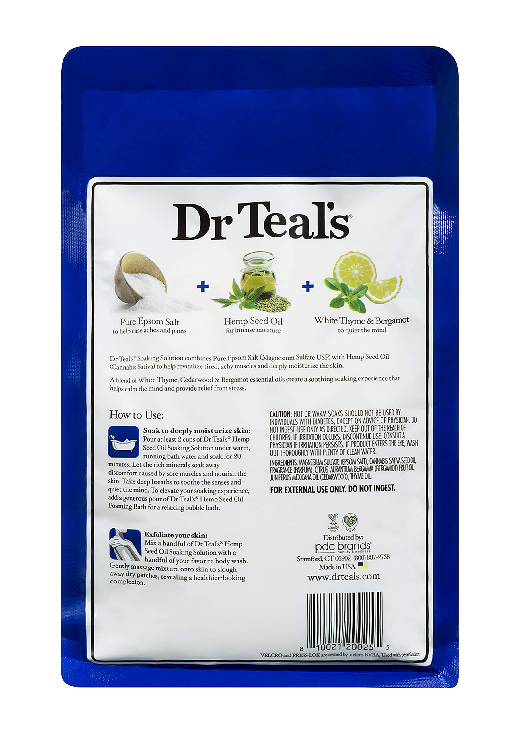 Dr Teal's Pure Epsom Salt Bath Variety Gift Set (2 Pack, 3lbs Ea.) - Soothe & Sleep Lavender & Hemp Seed Oil Soaking Solutions - Essential Oils Ease Pain & Help with Sleep